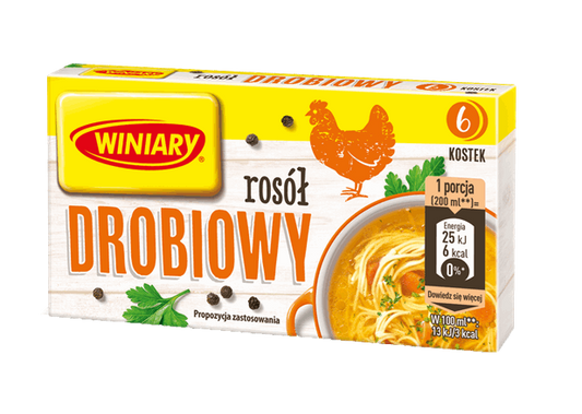 Chicken Broth Cubes - Bulion Drobiowy Kostki - Winiary - 6 Cubes
