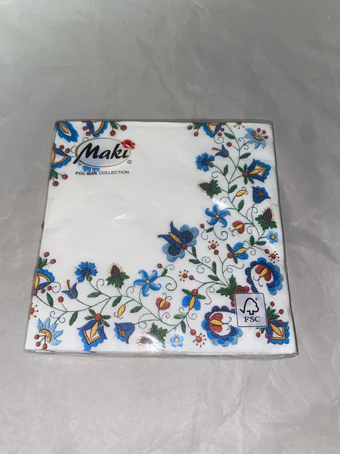Assorted Polish Folk Patterns Napkins, Maki & Folkstar - set of 20