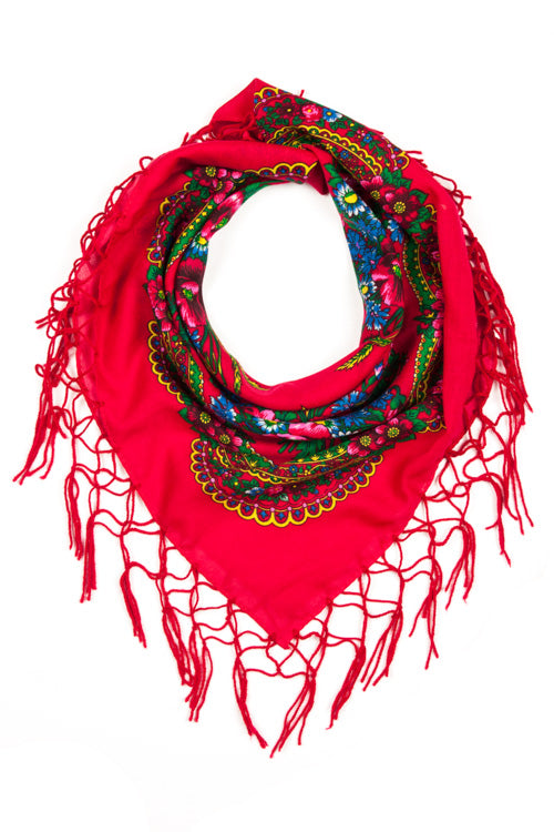 Chusta Folk Scarf with fringes