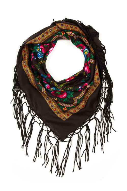 Chusta Folk Scarf with fringes