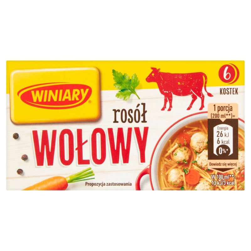 Beef Stock Cubes - Rosół Bulion Wołowy - 6 cubes - Winiary