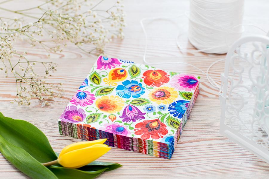 Napkins - Assorted Polish Folk Patterns, set of 20