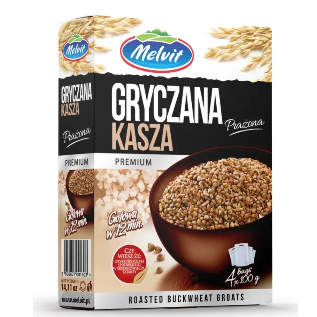 Roasted Buckwheat Groats - Gryczana Kasza Prazona - 4 x 100g - Melvit