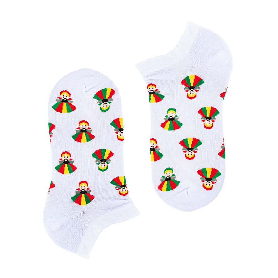 Ankle Socks - Łowicz dolls - White