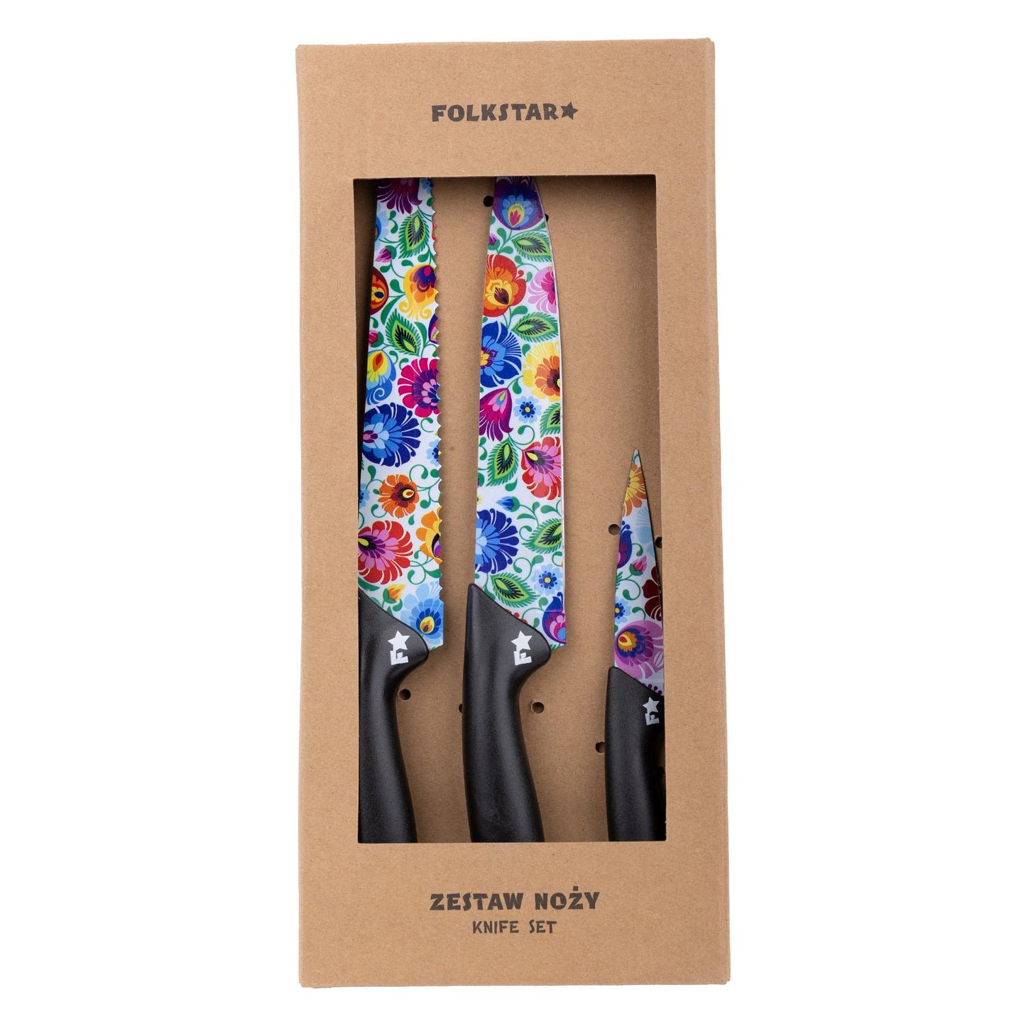 Kitchen Knives Set (3 pcs) – Folkstar - Łowicz Black & White