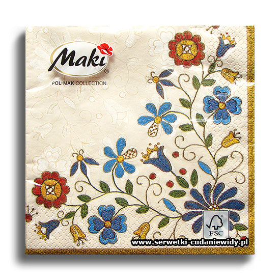 Assorted Polish Folk Patterns Napkins, Maki & Folkstar - set of 20