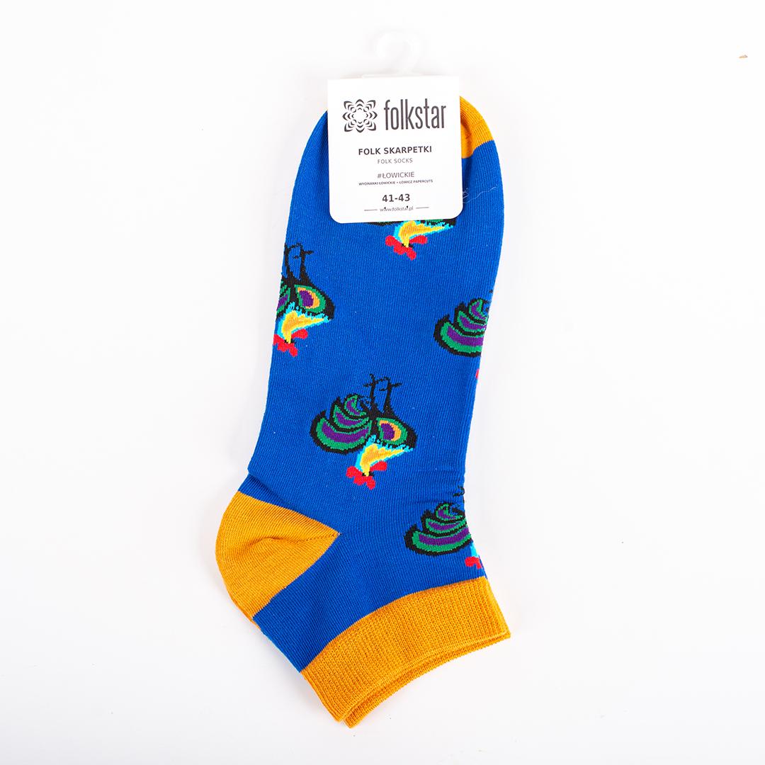 Ankle Socks - Folklore roosters - Blue