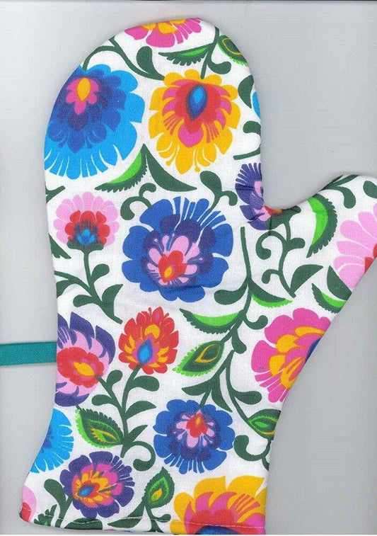 Oven Gloves Mitts - Set of 2 Kitchen Oven Mitts Folk Łowicki