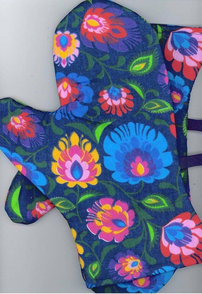 Oven Gloves Mitts - Set of 2 Kitchen Oven Mitts Folk Łowicki