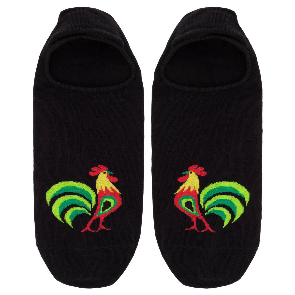 Ankle Socks with a rooster - Black