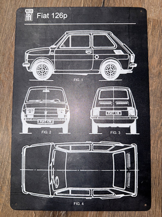 Tin Sign Poster of Fiat 126p