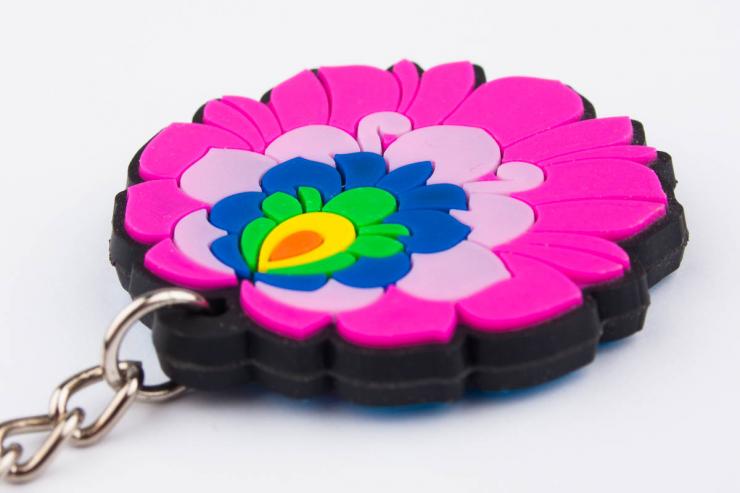 Rubber Keychain - Lowicz Flower