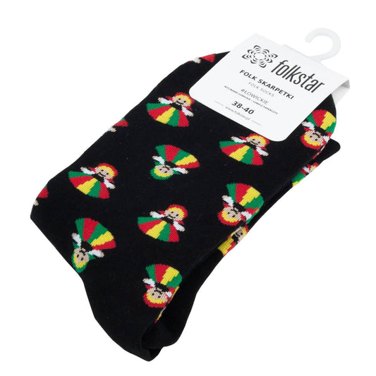 Socks Ankle  with Women from Lowicz - Black