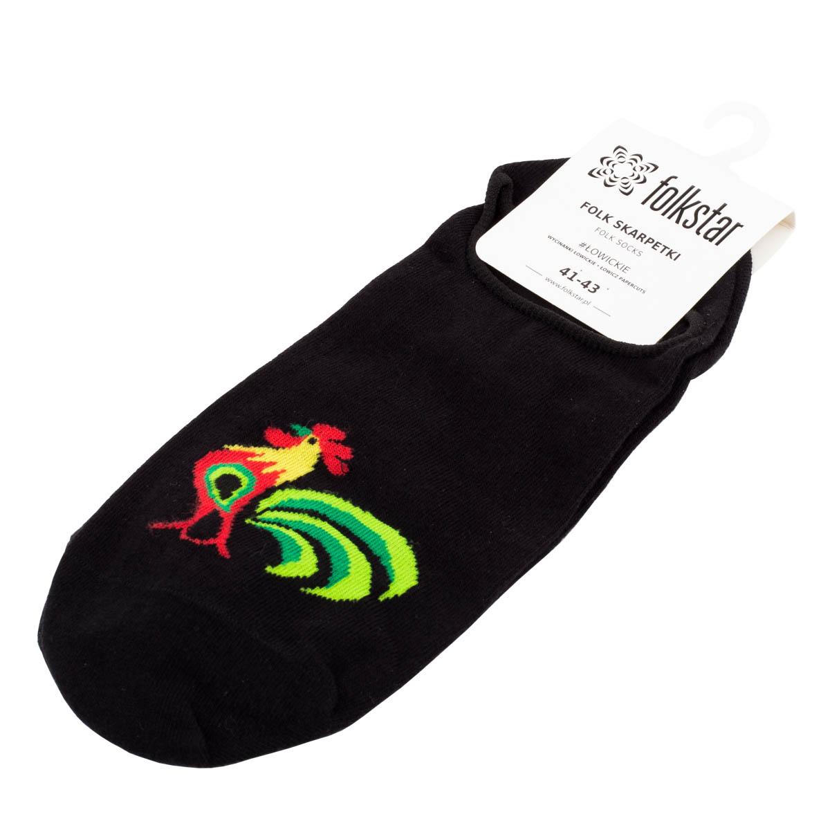 Ankle Socks with a rooster - Black