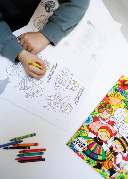 Folk Coloring Book with Stickers - Atlas of Folk Costumes