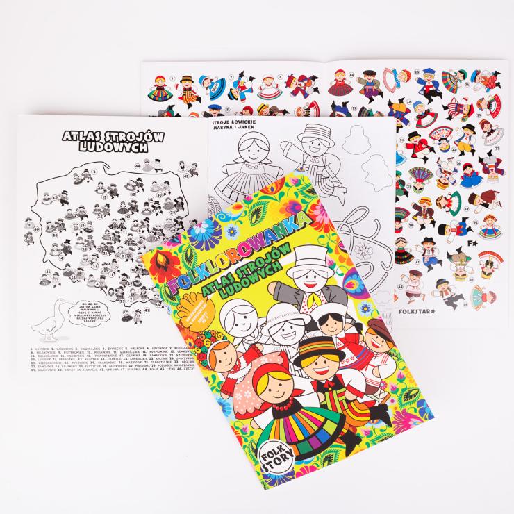 Folk Coloring Book with Stickers - Atlas of Folk Costumes