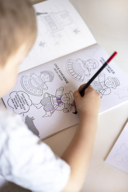 Folk Colouring Book with Stickers