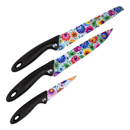Kitchen Knives Set (3 pcs) – Folkstar - Łowicz Black & White