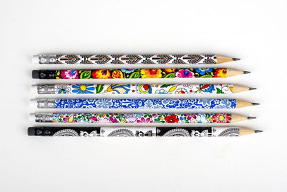 Pencils with Eraser - 6 Pack - Polish motifs