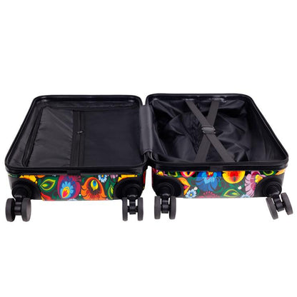 Cabin suitcase with a trunk - Łowicka black