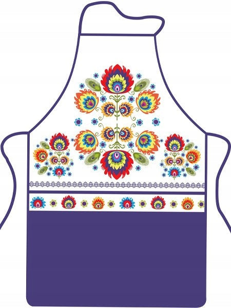 Kitchen Apron Łowicki Folk Blue