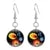 Polish Folk Art Pattern Drop Earrings - Round