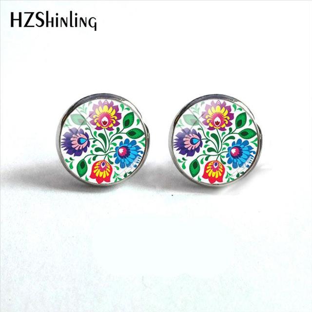 Polish Folk Pattern Earring Studs