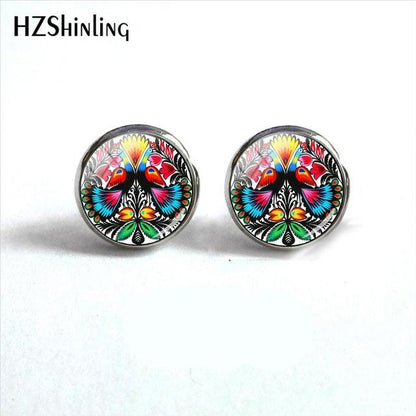 Polish Folk Pattern Earring Studs