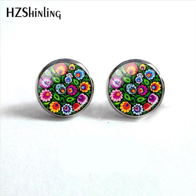 Polish Folk Pattern Earring Studs