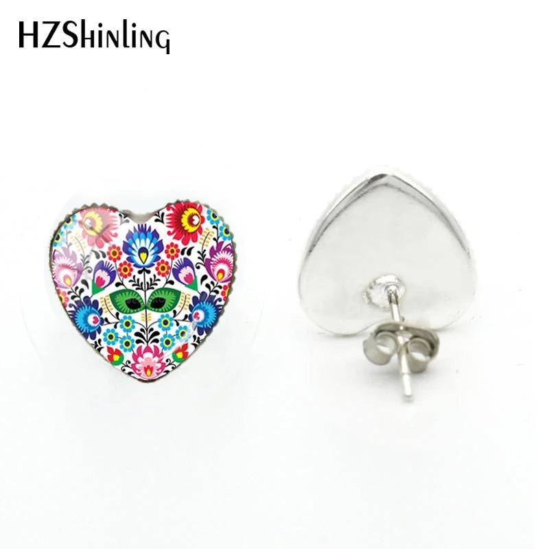 Polish Folk Pattern Earring Studs