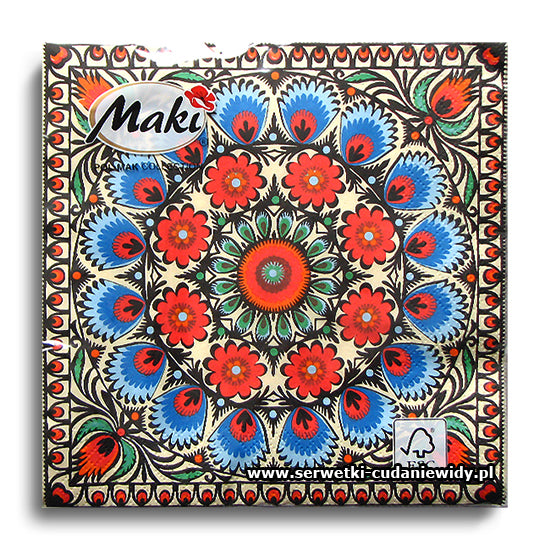 Napkins - Assorted Polish Folk Patterns, set of 20