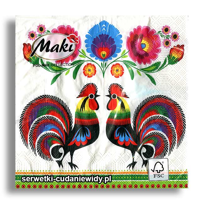 Napkins - Assorted Polish Folk Patterns, set of 20